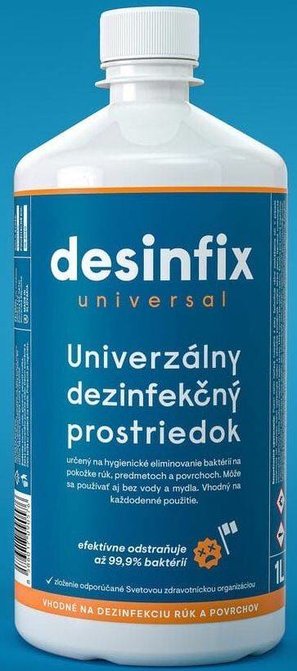 DESINFIX univerzálna dezinfekcia na plochy, povrchy a pokožku